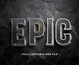 Epic PSD Fully Editable Text Effect. Layer Style PSD Mockup Template