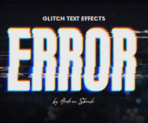 Error PSD Fully Editable Text Effect. Layer Style PSD Mockup Template