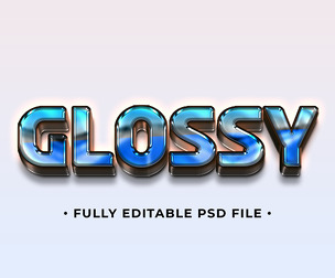 Glossy PSD Fully Editable Text Effect. Layer Style PSD Mockup Template