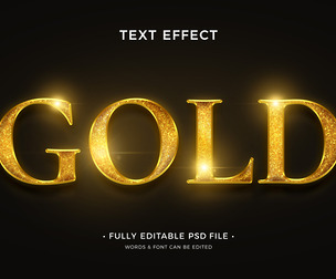 Gold PSD Fully Editable Text Effect. Layer Style PSD Mockup Template