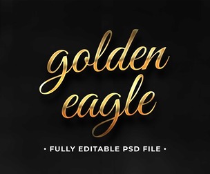 Golden Eagle PSD Fully Editable Text Effect. Layer Style PSD Mockup Template