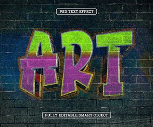 Graffiti Art PSD Fully Editable Text Effect. Layer Style PSD Mockup Template