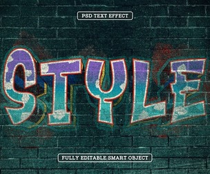 Graffiti Style PSD Fully Editable Text Effect. Layer Style PSD Mockup Template