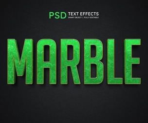Green Marble PSD Fully Editable Text Effect. Layer Style PSD Mockup Template