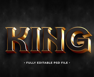 King PSD Fully Editable Text Effect. Layer Style PSD Mockup Template
