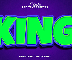 King PSD Fully Editable Text Effect. Layer Style PSD Mockup Template
