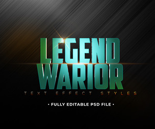 Legend Warior PSD Fully Editable Text Effect. Layer Style PSD Mockup Template