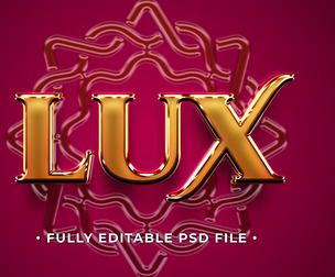 LUX PSD Fully Editable Text Effect. Layer Style PSD Mockup Template