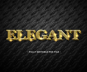 Luxury Elegant Gold PSD Fully Editable Text Effect. Layer Style PSD Mockup Template