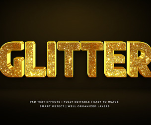 Luxury Glitter PSD Fully Editable Text Effect. Layer Style PSD Mockup Template