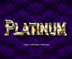 Luxury Platinum Gold PSD Fully Editable Text Effect. Layer Style PSD Mockup Template