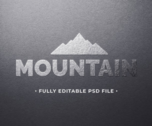 Mountain PSD Fully Editable Text Effect. Layer Style PSD Mockup Template
