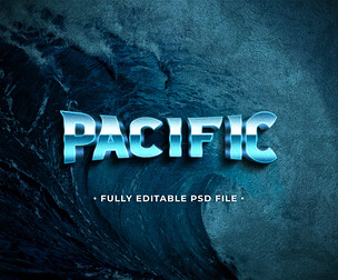 Pacific PSD Fully Editable Text Effect. Layer Style PSD Mockup Template
