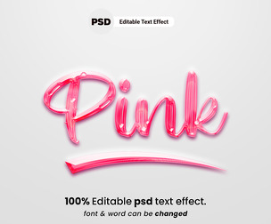 Pink PSD Fully Editable Text Effect. Layer Style PSD Mockup Template