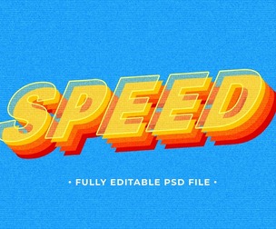 Retro Speed PSD Fully Editable Text Effect. Layer Style PSD Mockup Template