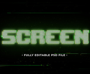 Screen PSD Fully Editable Text Effect. Layer Style PSD Mockup Template