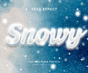 Snowy PSD Fully Editable Text Effect. Layer Style PSD Mockup Template