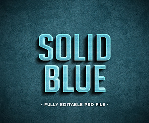 Solid Blue PSD Fully Editable Text Effect. Layer Style PSD Mockup Template