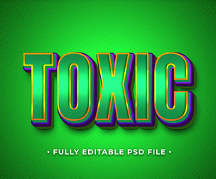 Toxic PSD Fully Editable Text Effect. Layer Style PSD Mockup Template