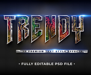 Trendy PSD Fully Editable Text Effect. Layer Style PSD Mockup Template