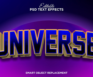 Universe PSD Fully Editable Text Effect. Layer Style PSD Mockup Template