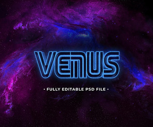 Venus PSD Fully Editable Text Effect. Layer Style PSD Mockup Template