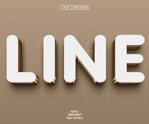 White Line PSD Fully Editable Text Effect. Layer Style PSD Mockup Template