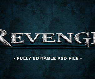 Revenge PSD Fully Editable Text Effect. Layer Style PSD Mockup Template