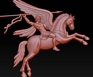 Pegasus Warrior Relief 2.5D