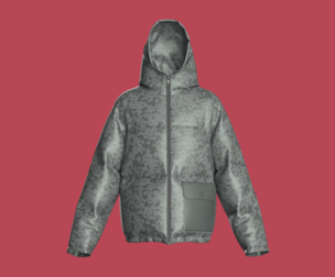 Men Camouflage Hooded Full Zip Puffer Jacket  | Marvelous / Clo3d / obj / fbx