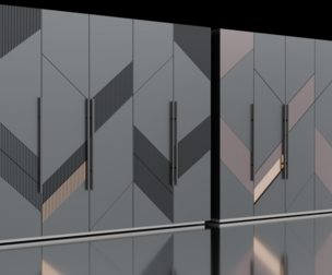 Closet wardrobe with original design 3D model