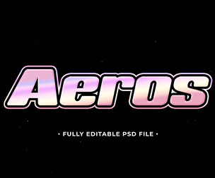 Aeros PSD Fully Editable Text Effect. Layer Style PSD Mockup Template