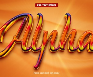 Alpha PSD Fully Editable Text Effect. Layer Style PSD Mockup Template