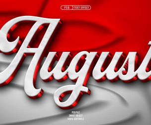 August PSD Fully Editable Text Effect. Layer Style PSD Mockup Template