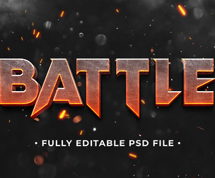 Battle PSD Fully Editable Text Effect. Layer Style PSD Mockup Template