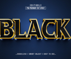 Black PSD Fully Editable Text Effect. Layer Style PSD Mockup Template