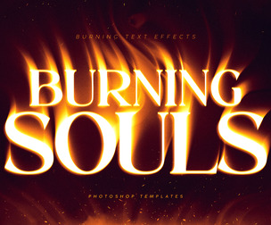 Burning Souls PSD Fully Editable Text Effect. Layer Style PSD Mockup Template