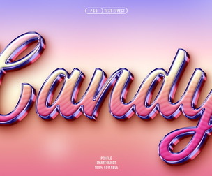 Candy PSD Fully Editable Text Effect. Layer Style PSD Mockup Template