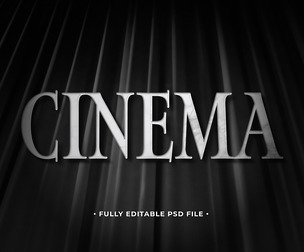 Cinema PSD Fully Editable Text Effect. Layer Style PSD Mockup Template