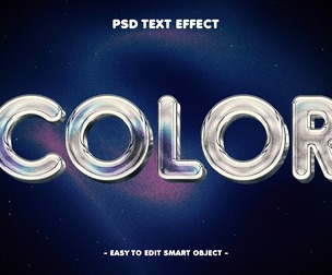Color PSD Fully Editable Text Effect. Layer Style PSD Mockup Template