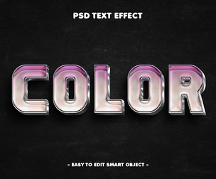 Color PSD Fully Editable Text Effect. Layer Style PSD Mockup Template