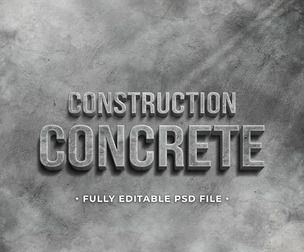 Concrete PSD Fully Editable Text Effect. Layer Style PSD Mockup Template
