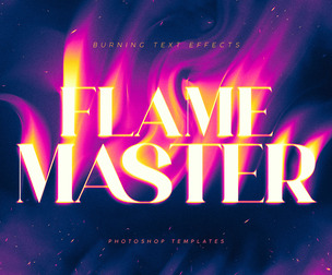 Flame Master PSD Fully Editable Text Effect. Layer Style PSD Mockup Template