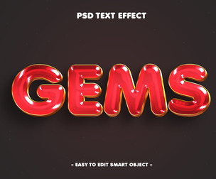 Gems PSD Fully Editable Text Effect. Layer Style PSD Mockup Template