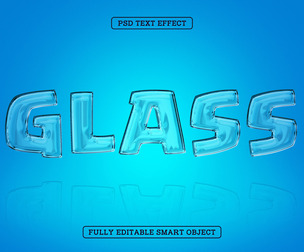 Glass PSD Fully Editable Text Effect. Layer Style PSD Mockup Template