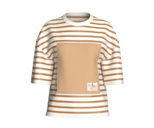 Girls Oversize Shoulder Drop Striped T-shirt | Marvelous / Clo3d / obj / fbx