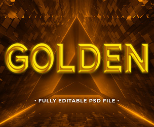 Golden PSD Fully Editable Text Effect. Layer Style PSD Mockup Template