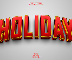 Holiday PSD Fully Editable Text Effect. Layer Style PSD Mockup Template