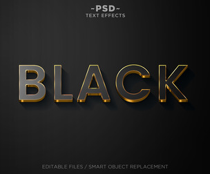 Black PSD Fully Editable Text Effect. Layer Style PSD Mockup Template