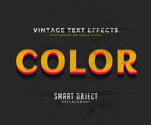 Color PSD Fully Editable Text Effect. Layer Style PSD Mockup Template